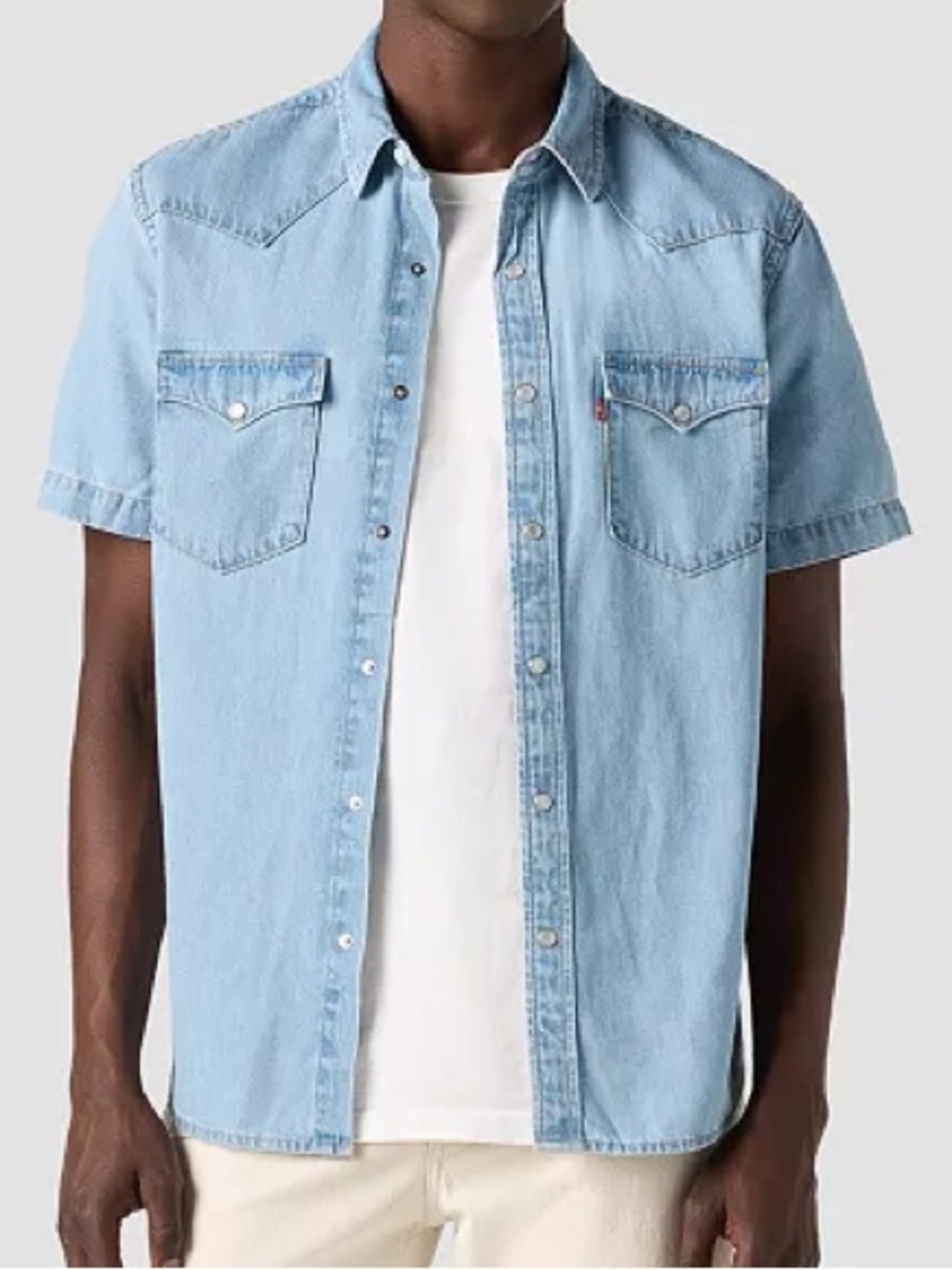 Levi's Western Shirt Denim Shirt XL Blue Short-Sleeve Denim Western Shirt